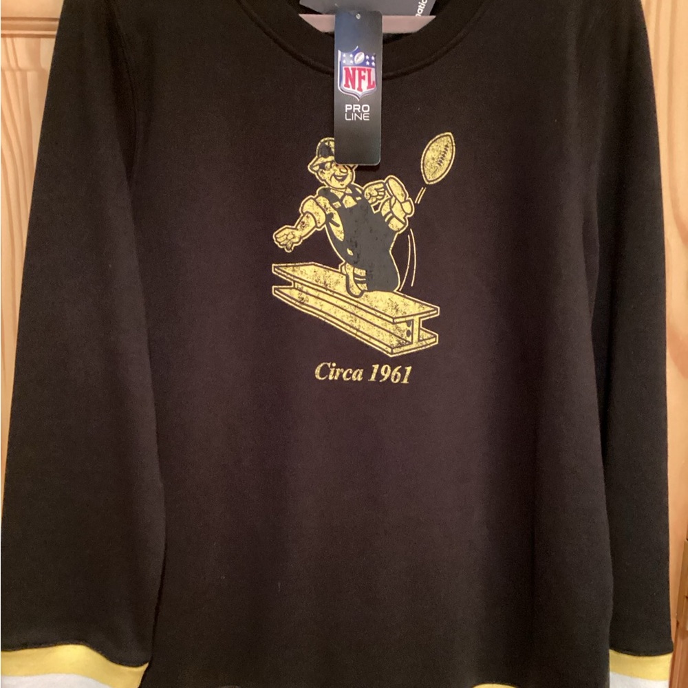 Fanatics NFL STEELERS Steely McBeam Steelworker Pro Line Black Sweatshirt NWT 2X